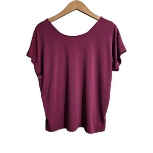 Banana Republic Women's Size Medium Casual Burgundy Top With Cute Tie Back
